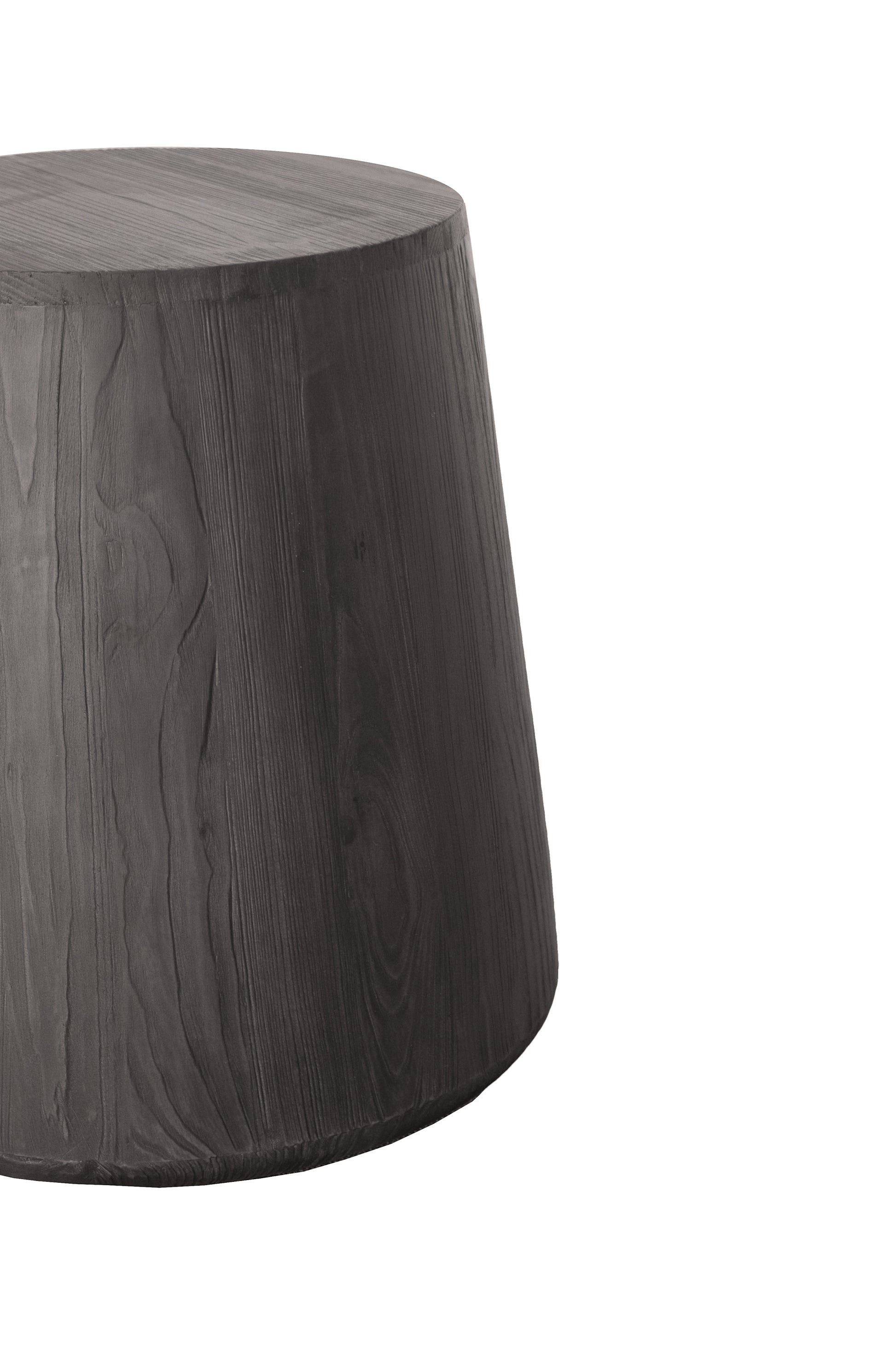 18" Ebony Solid Wood Round End Table-2