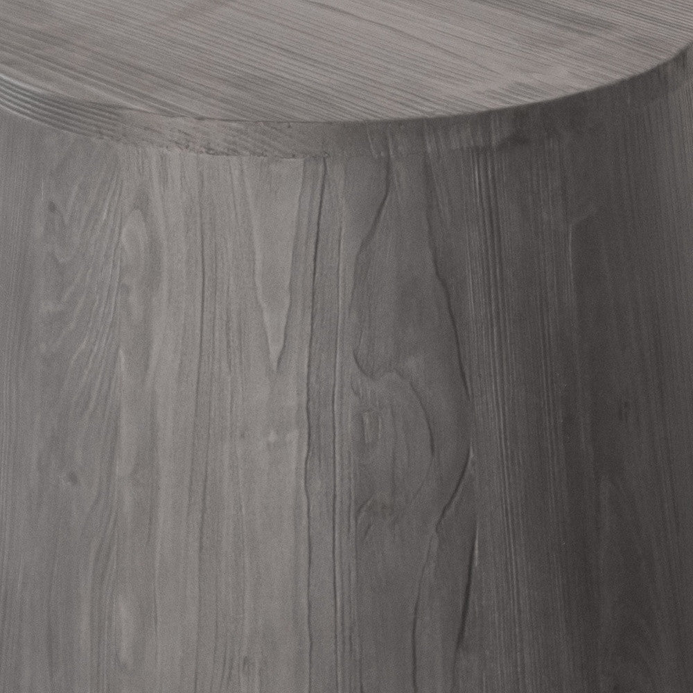 18" Ebony Solid Wood Round End Table-5