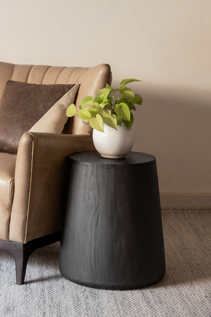 18" Ebony Solid Wood Round End Table-7