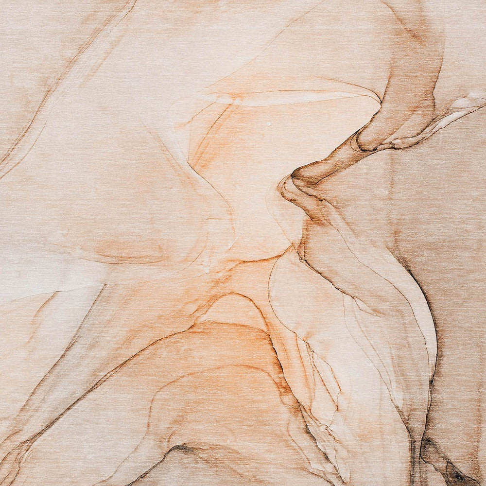 3' X 5' Gray and Orange Abstract Washable Non Skid Indoor Outdoor Area Rug-5