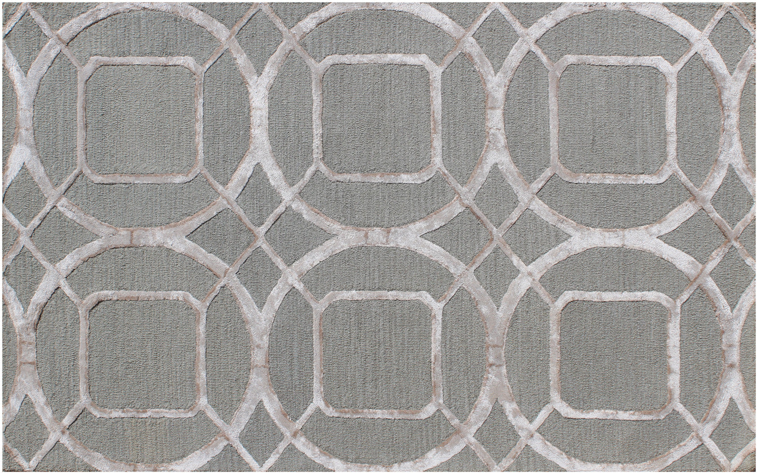 5' X 8' Gray and Light Gray Abstract Geometric Hand Tufted Area Rug-4