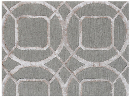 5' X 8' Gray and Light Gray Abstract Geometric Hand Tufted Area Rug-3