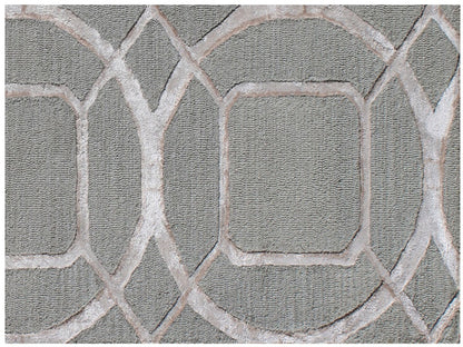 5' X 8' Gray and Light Gray Abstract Geometric Hand Tufted Area Rug-5