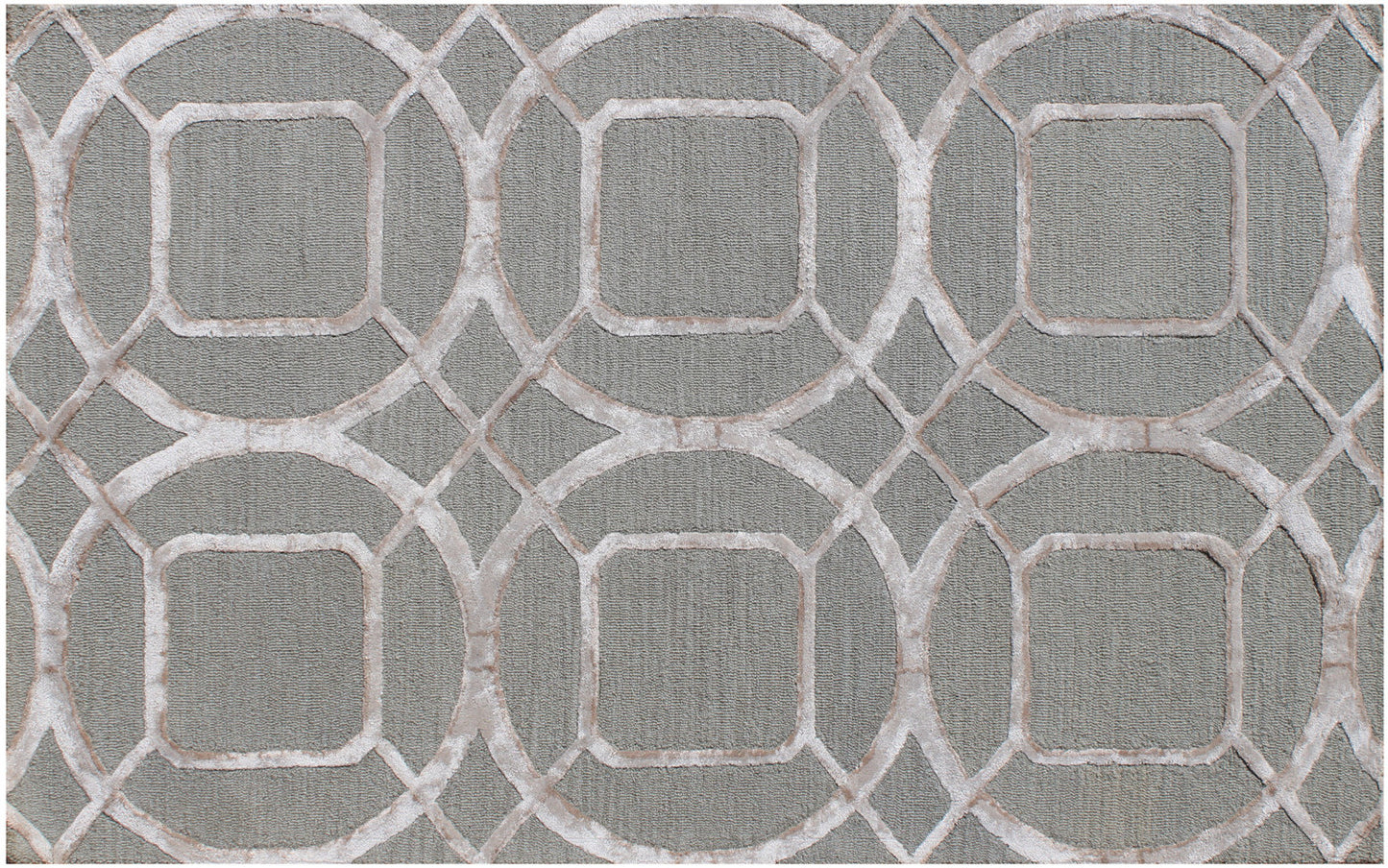 5' X 8' Gray and Light Gray Abstract Geometric Hand Tufted Area Rug-6
