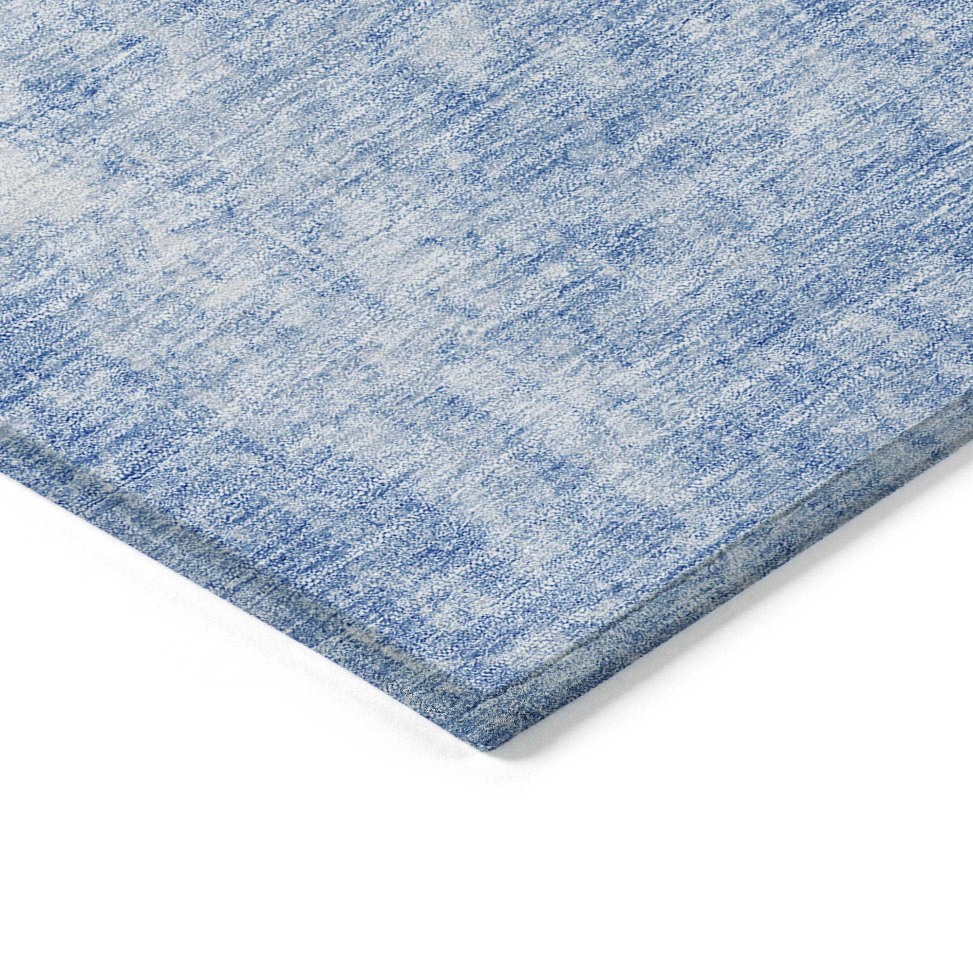 3' X 5' Denim Blue And Ivory Abstract Washable Indoor Outdoor Area Rug-3