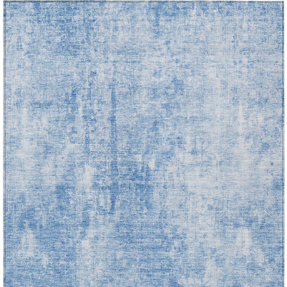 3' X 5' Denim Blue And Ivory Abstract Washable Indoor Outdoor Area Rug-4