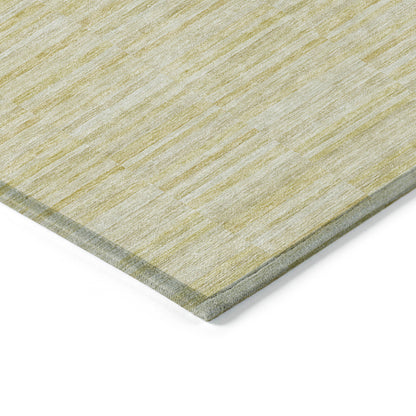 9' X 12' Wheat Gold And Tan Striped Washable Indoor Outdoor Area Rug-4