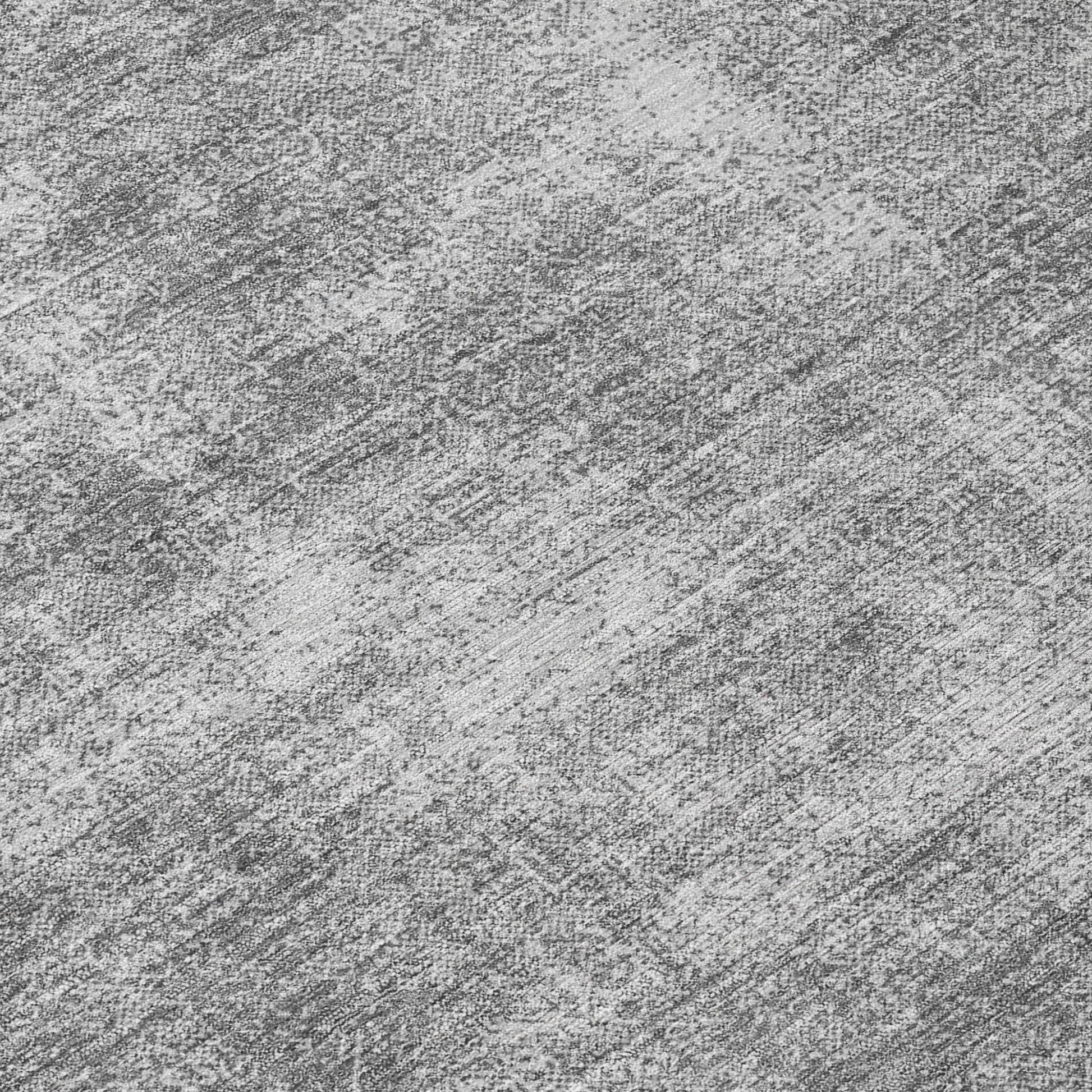 8' Gray Round Washable Indoor Outdoor Area Rug-7