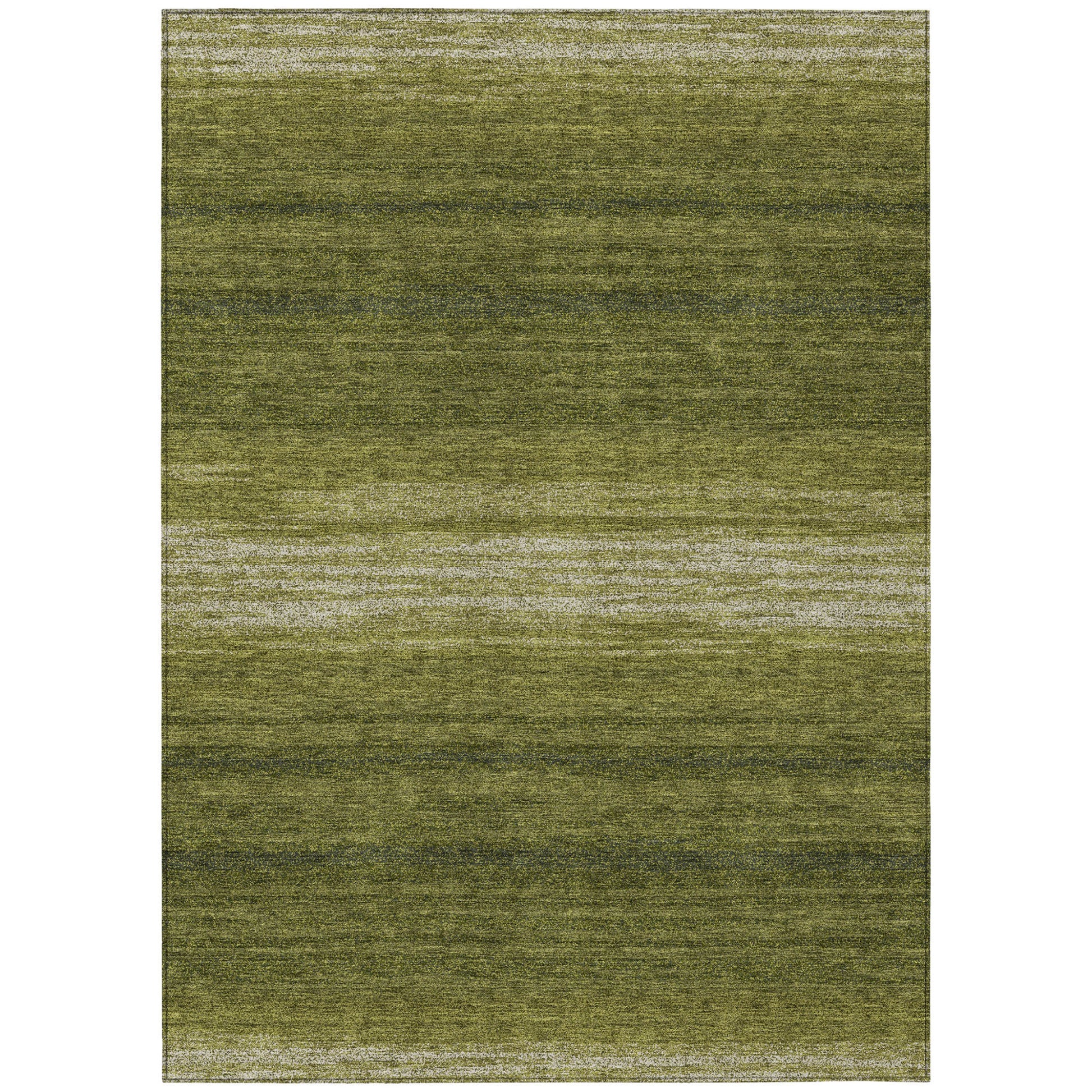 5' X 8' Olive Green And Beige Abstract Washable Indoor Outdoor Area Rug-1