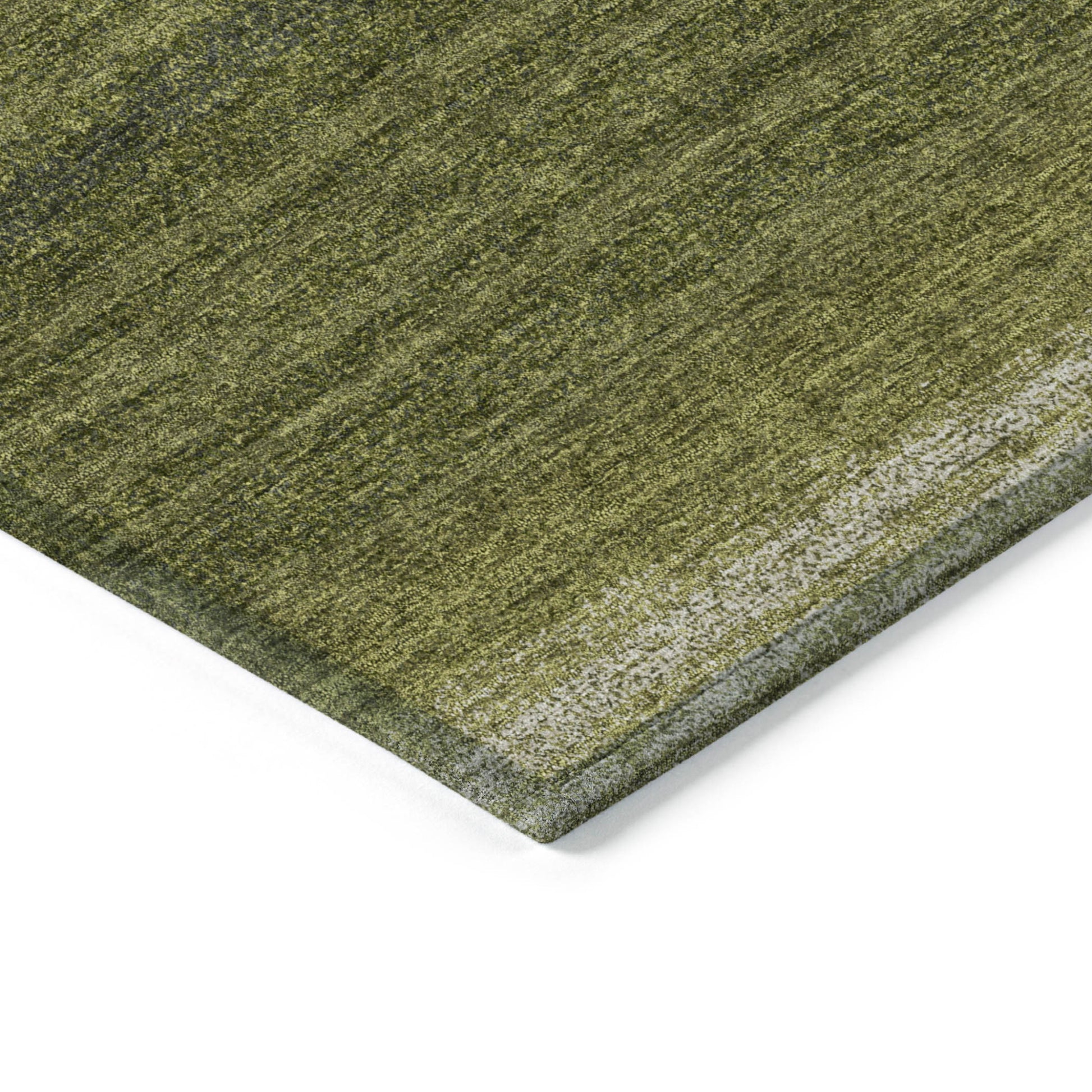 5' X 8' Olive Green And Beige Abstract Washable Indoor Outdoor Area Rug-4