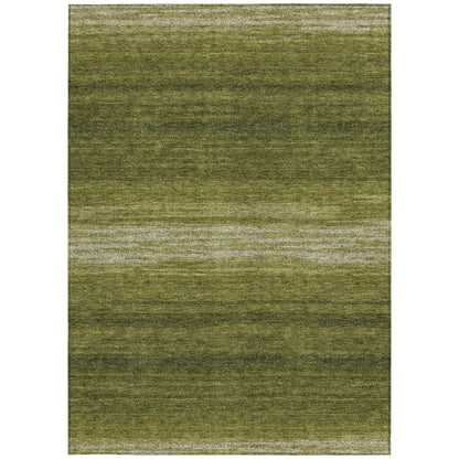 5' X 8' Olive Green And Beige Abstract Washable Indoor Outdoor Area Rug-5