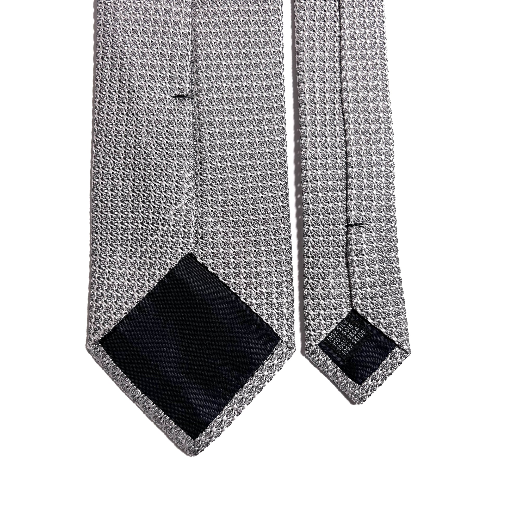 Silver Silk Grenadine Tie (Garza Grossa)-4
