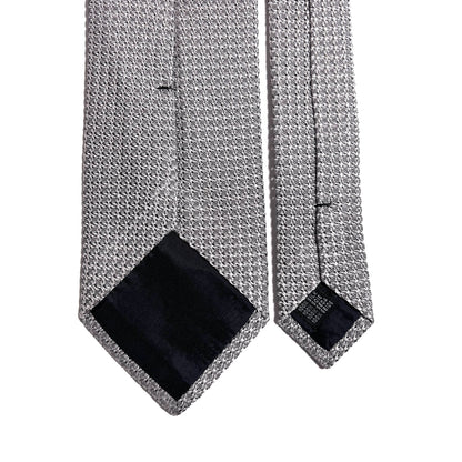 Silver Silk Grenadine Tie (Garza Grossa)-4
