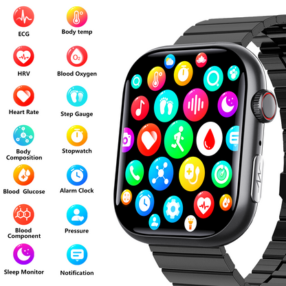 Best ECG Smart Watch of 2025 With Blood Pressure Monitor+Blood Glucose Monitoring-4