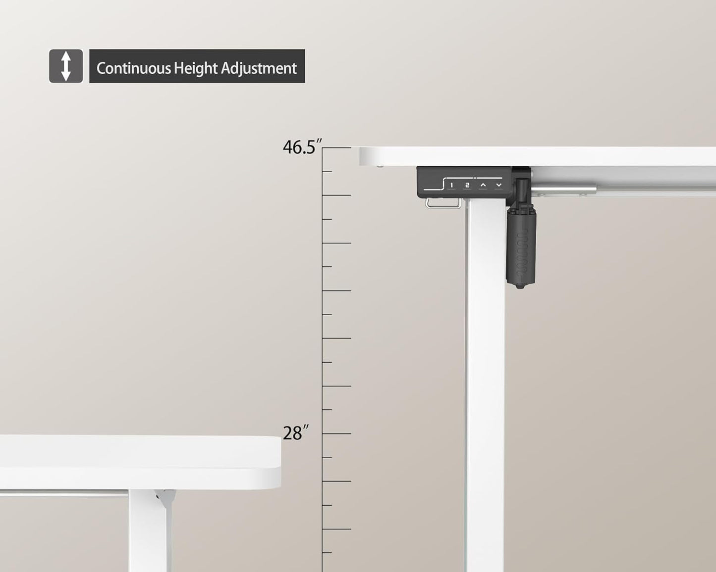 Electric Standing Desk Adjustable Height, Stand up Home Office Desk, 40X24 Inches Sit Stand Desk with Memory Preset, White-4
