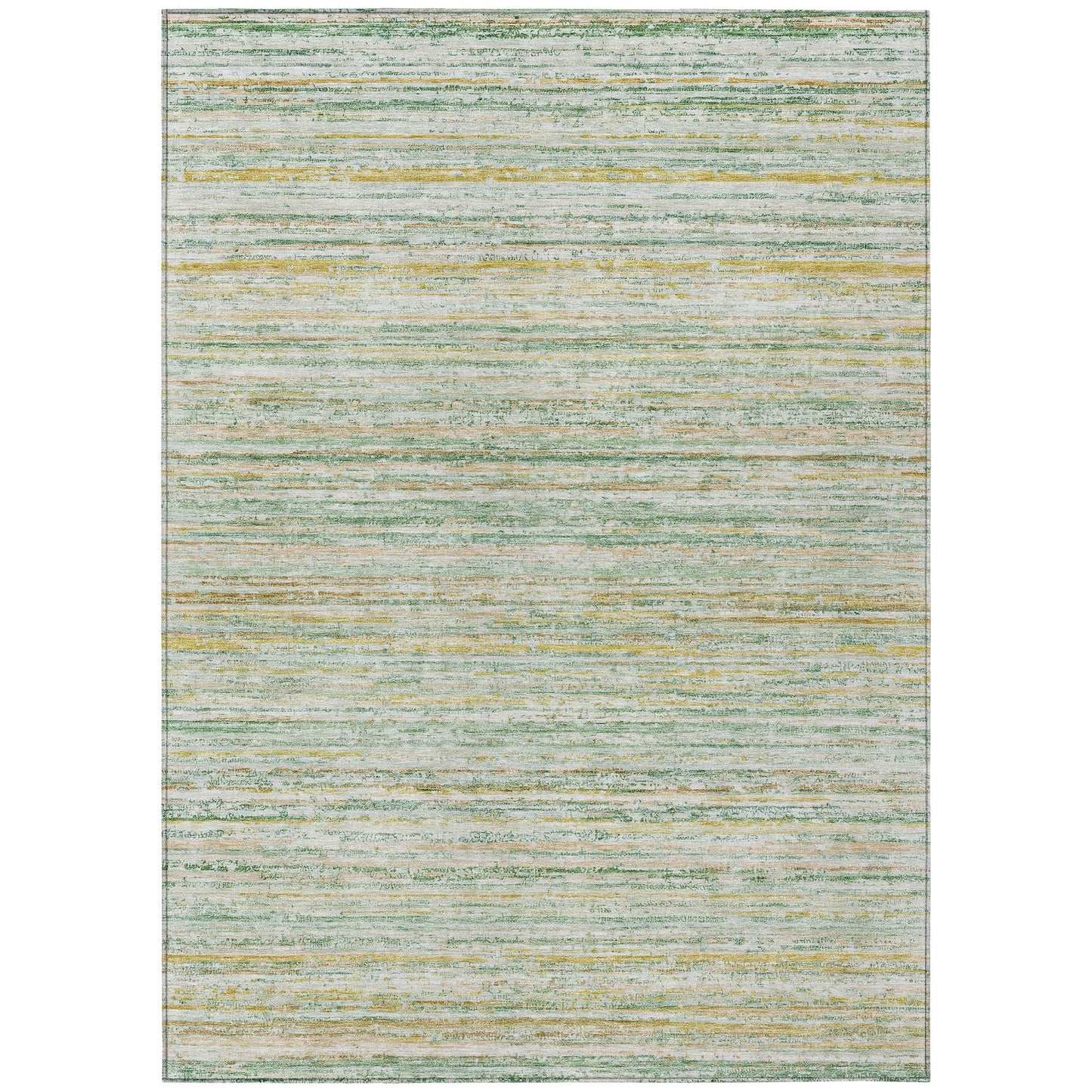 5' X 8' Mint Green Striped Washable Indoor Outdoor Area Rug-1