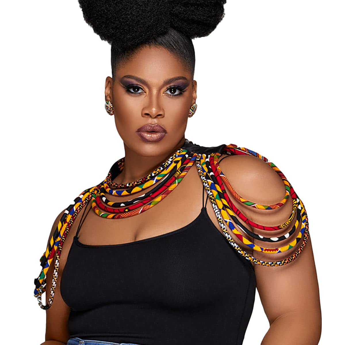 Women’s Off the Shoulder Corded Top Necklace | African Necklace | Colorful | Necklace | Ladies African Necklace