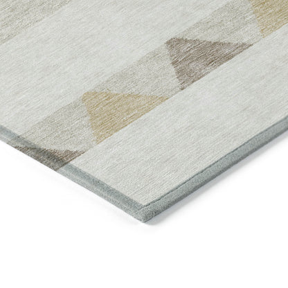8' X 10' Ivory Beige And Taupe Southwestern Washable Indoor Outdoor Area Rug-3