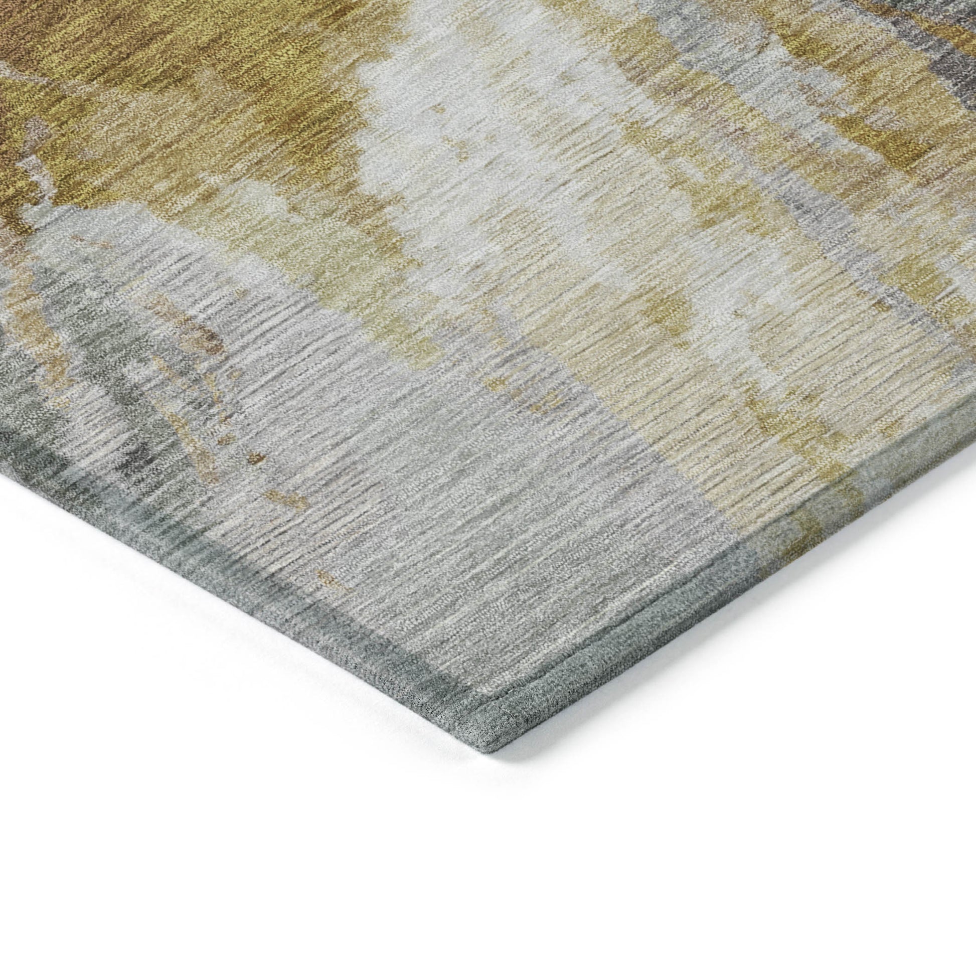 9' X 12' Gold And Gray Abstract Washable Indoor Outdoor Area Rug-4