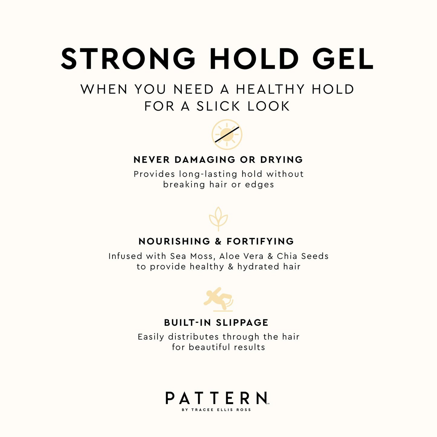 PATTERN Beauty by Tracee Ellis Ross Strong Hold Gel, 15 FL Oz, Best for Curlies, Coilies and Tight-Textured Hair, 3a-4c