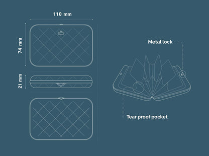 ÖGON -DESIGNS- Aluminum wallet for women Lady Case - Quilted metal purse - RFID Blocking card holder - Up to 10 cards and banknotes