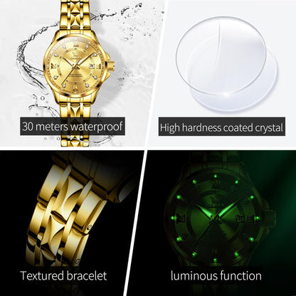 OLEVS Watch Women Gold Watches for Women Waterproof Dress Original Analog Quartz Adjustable Diamond Fashion Casual Classic Easy Read Round Stainless Steel Water Resistant Ladies Small Wrist Watch Woman Lady Female Wristwatch