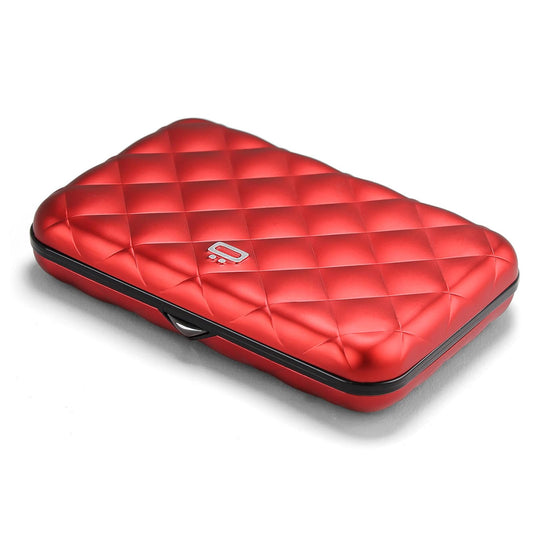 ÖGON -DESIGNS- Aluminum wallet for women Lady Case - Quilted metal purse - RFID Blocking card holder - Up to 10 cards and banknotes