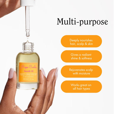 Rizos Curls Nourish Oil Strength & Frizz Control - Improve Split Ends & Repair Dry Brittle Hair Smooths & Hydrates All Hair Types Straight, Wavy, Curly Non-Greasy, Sulfate & Paraben Free