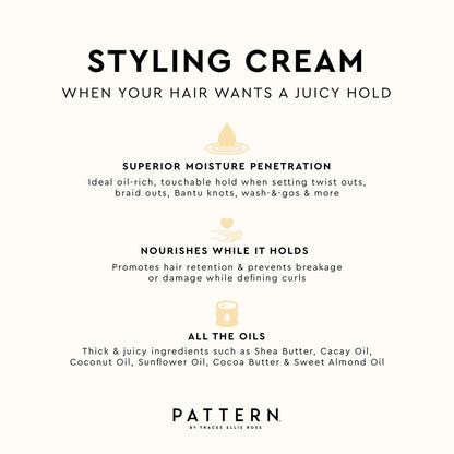 PATTERN Beauty by Tracee Ellis Ross Styling Cream - Hold & Definition for Curly Hair 3b-4c, 25 fl oz