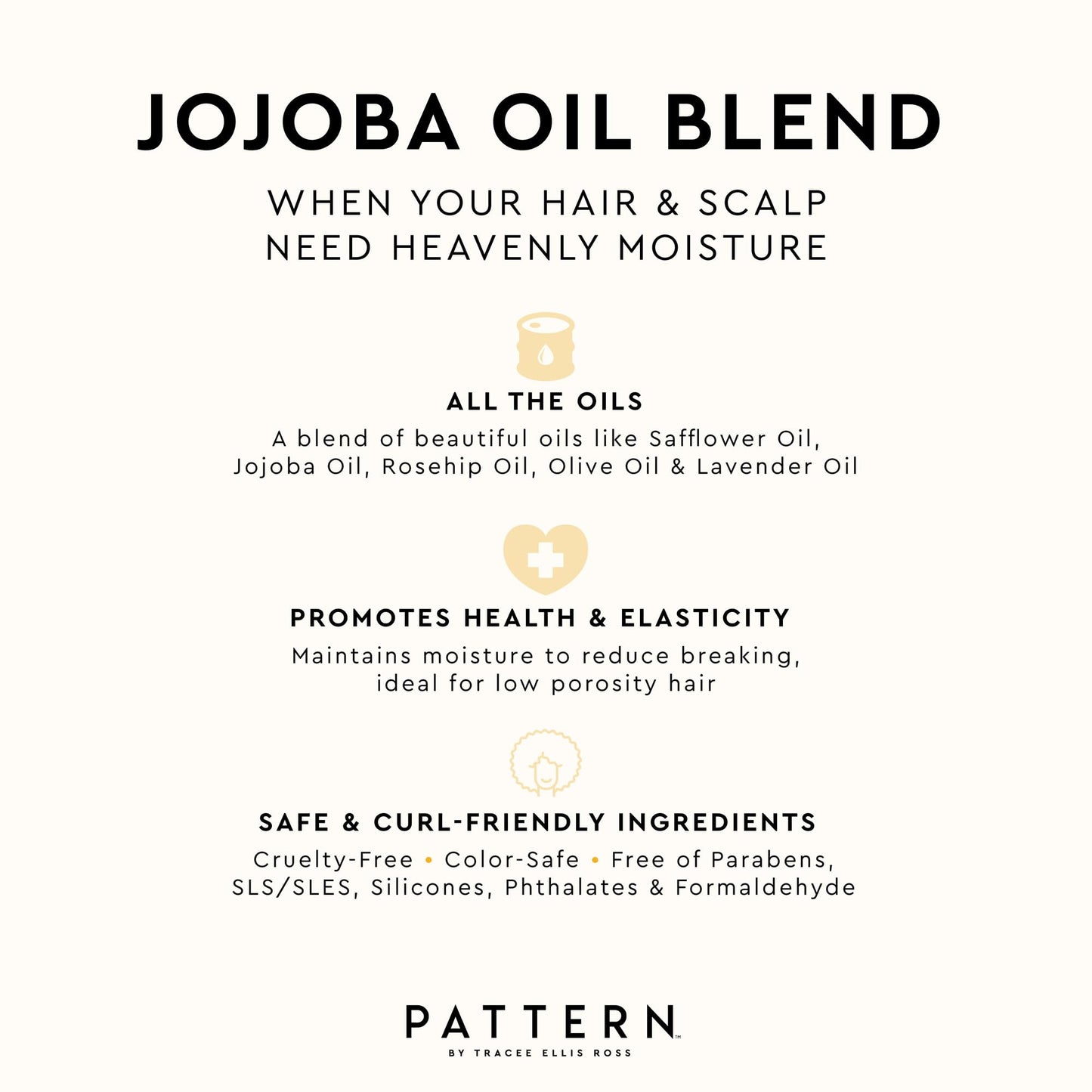 PATTERN Beauty by Tracee Ellis Ross Jojoba Hair Serum, 3.9 Fl Oz, Safflower, Jojoba, Rosehip, Olive & Lavender Oils, Lightweight Moisture Boost for Hair and Scalp