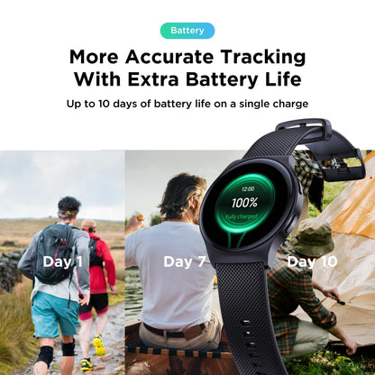 Motorola Moto Watch 120 - Premium Bluetooth Smartwatch with AMOLED Display, 10-Day Battery, Heart Rate & SpO2 Tracking, Fitness & Health Monitoring, Compatible with Android and iPhone - Phantom Black