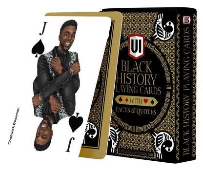 Urban Intellectuals Black History Playing Cards - African American Themed Gold Foil Cool Decks of Cards - Poker Blackjack Famous People Games Educational Quotes Fact Collectibles - Black