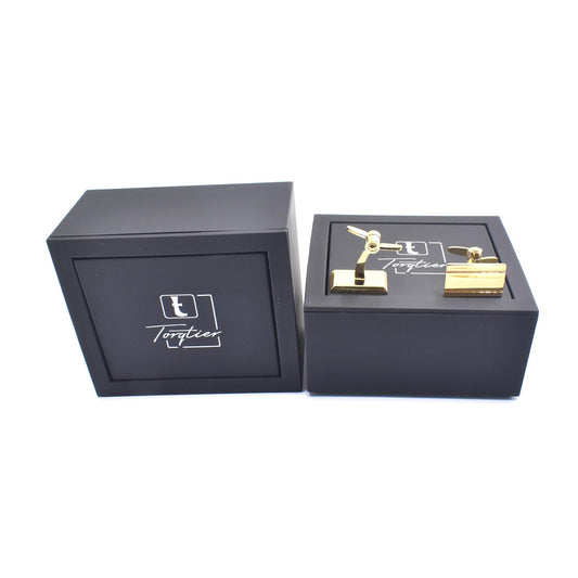 Torqtier Cufflinks for Men 18k Gold Plated with Swivel Arms Fastener Classic Business Formal Wear