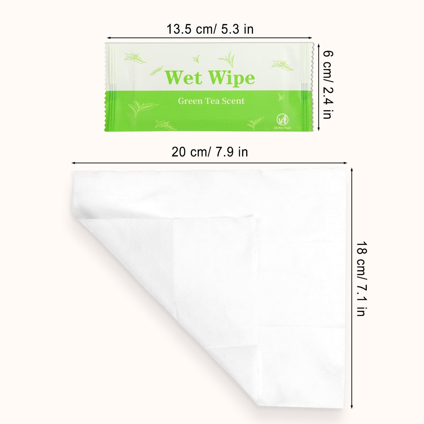 Hipruict Individual Hand Wipes, 500 PCS Wet Wipes Individually Wrapped, Wet Napkins Travel Size for Wedding, Barbecue, Restaurant, Green Tea Scent