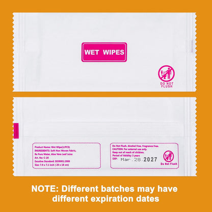 Gisdo 200 pcs Wet Wipes Individually Wrapped,Clean Wipe Individual Wipes Bulk for Travel for Hands, Face Cleaning