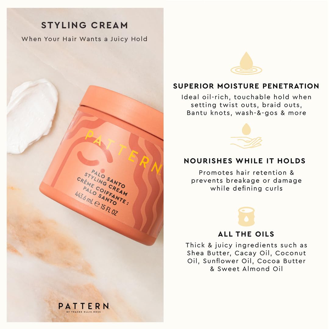 PATTERN Beauty by Tracee Ellis Ross Palo Santo Mini Kit features our Bestsellling Formulas: Palo Santo Leave-In Conditioner, Palo Santo Curl Mousse, Palo Santo Styling Cream in Mini Travel Sizes