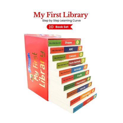 My First Library: 10 Board Books for Babies & Toddlers – ABC, Numbers, Colors, Animals & More Early Learning Gift Set for Kids