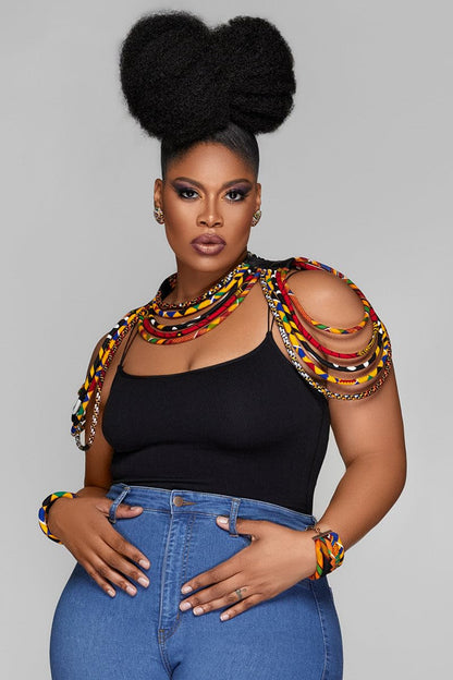 Women’s Off the Shoulder Corded Top Necklace | African Necklace | Colorful | Necklace | Ladies African Necklace