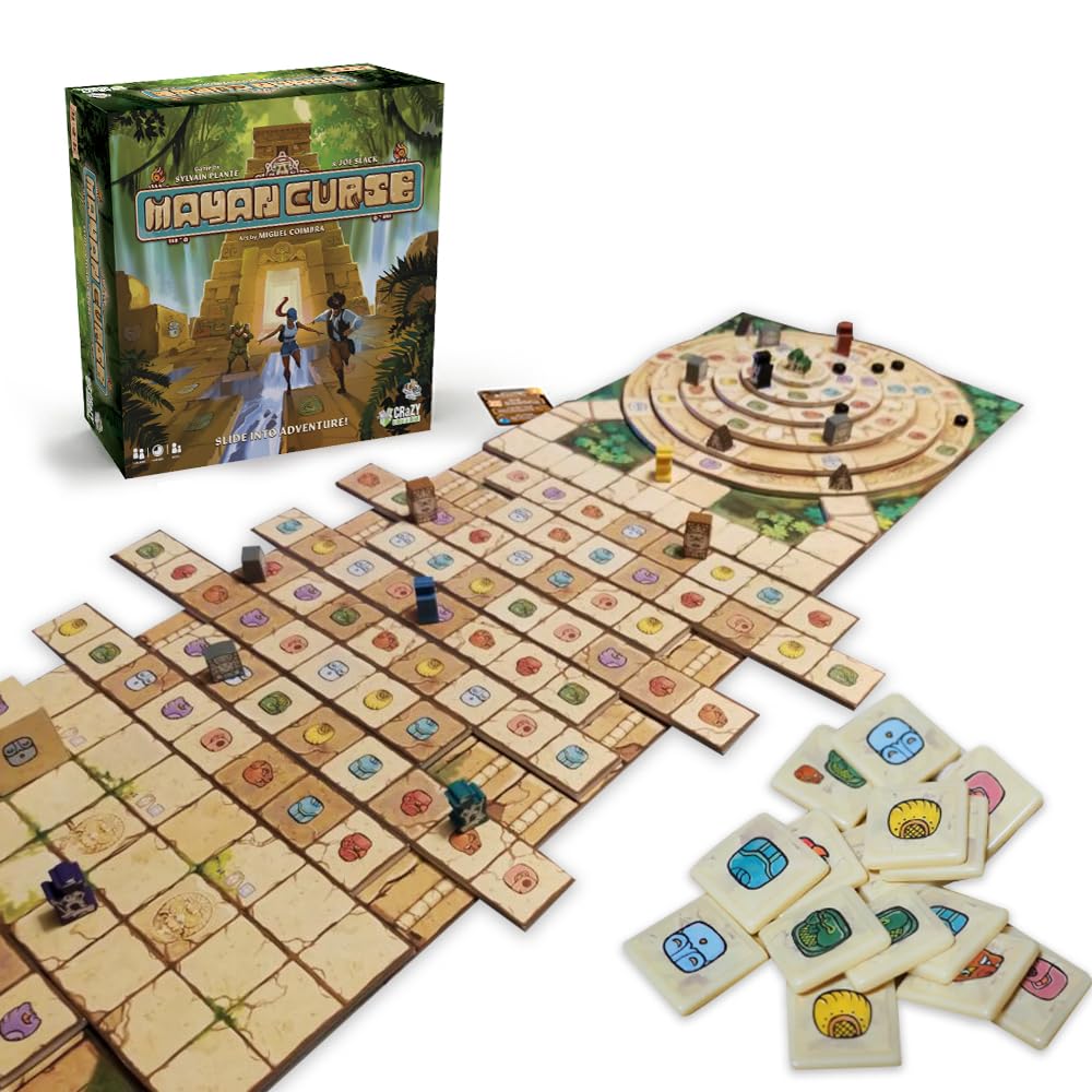 Crazy Like a Box Mayan Curse – Thrilling Puzzly Board Games for Adults & Kids, Strategic Family Games for Game Night, Party Game with Fantasy, Adventure & Suspense, Ideal Gift for Boardgame Lovers