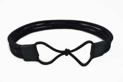 African Hair Piece | All Black 3 Strand Head Wrap | Black Headband | The Black Regent Headband | Everyday Headband | Elegant Afro Goth Diadem | Cloth & Cord