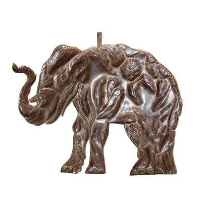 HIBISCUS ELEPHANT HAITIAN METAL DRUM ART