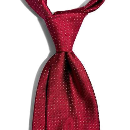 Red Polka Dot Silk Jacquard Tie-1