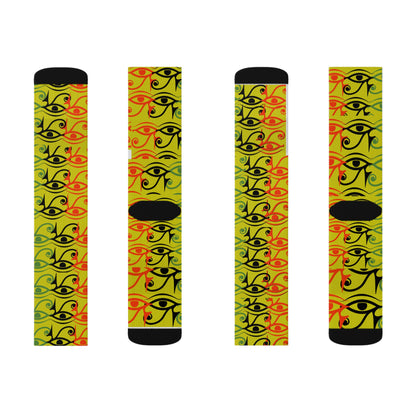 EGYPTIAN EYES HAVE ALL THE INSIGHT Sublimation Socks by SobG Designs