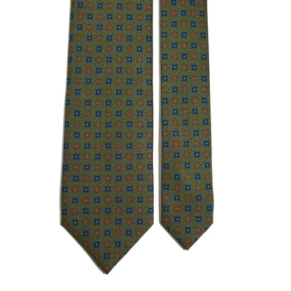 Fern Green Floral Italian Madder Silk Tie-2