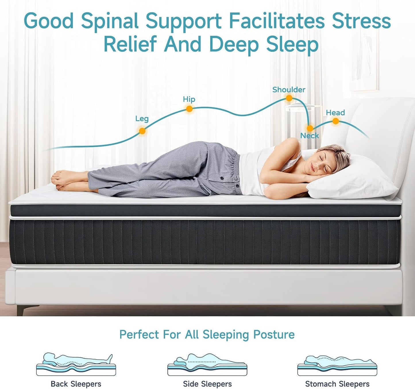 Medium Firm Queen Hybrid Mattress for Ultimate Comfort-3