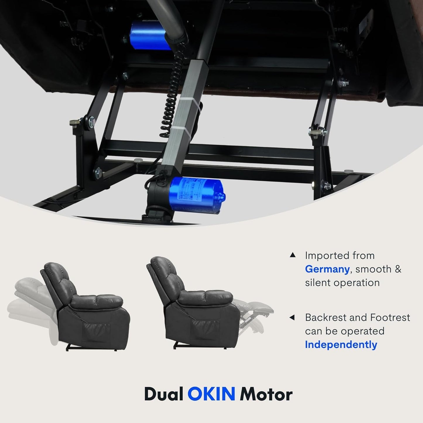 Dual OKIN Motor Power Lift Recliner Chair for Elderly, Electric Lay Flat Recliner W/Massage & Heat, Faux Leather Reclining Sofa W/Usb Ports for Living Room Bedroom, Black(Xl51)-2