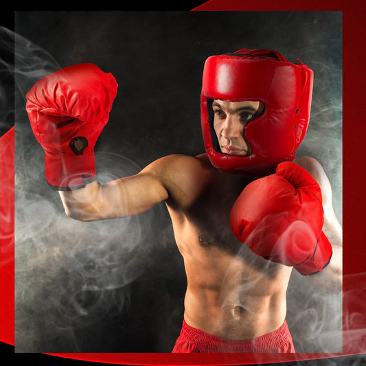 Kanayu 14 Pcs Boxing Set Including 2 Pair of 16 oz Boxing Gloves Headgear Helmet Hand Wraps Mouth Guards Gifts for Adults Youth Beginners Training Equipment(Black, Red)