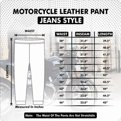 Touch&Torn Leather Motorcycle Pants for Mens Leather Black Brown Pants with 5 Pockets