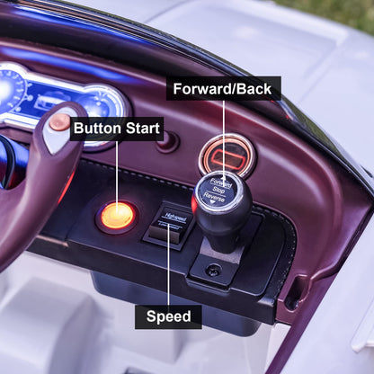 SEHOMY White 12V Electric Kid car with Parent Remote, Bentley Licensed Cars for Kids, Battery Powered Kids Ride on car, 4 Wheels Motorized Vehicles Children Toys, 2 Speeds, LED Headlights, MP3, Aux