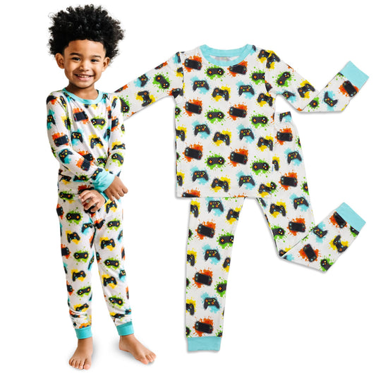 Zip N' Bear Buttery Soft Pajamas for Kids - Styled By Kardashians - Galaxy Gamers Pajamas For Boys - Naturally Hypoallergenic and Ultra-Breathable - Age 5/6 Year